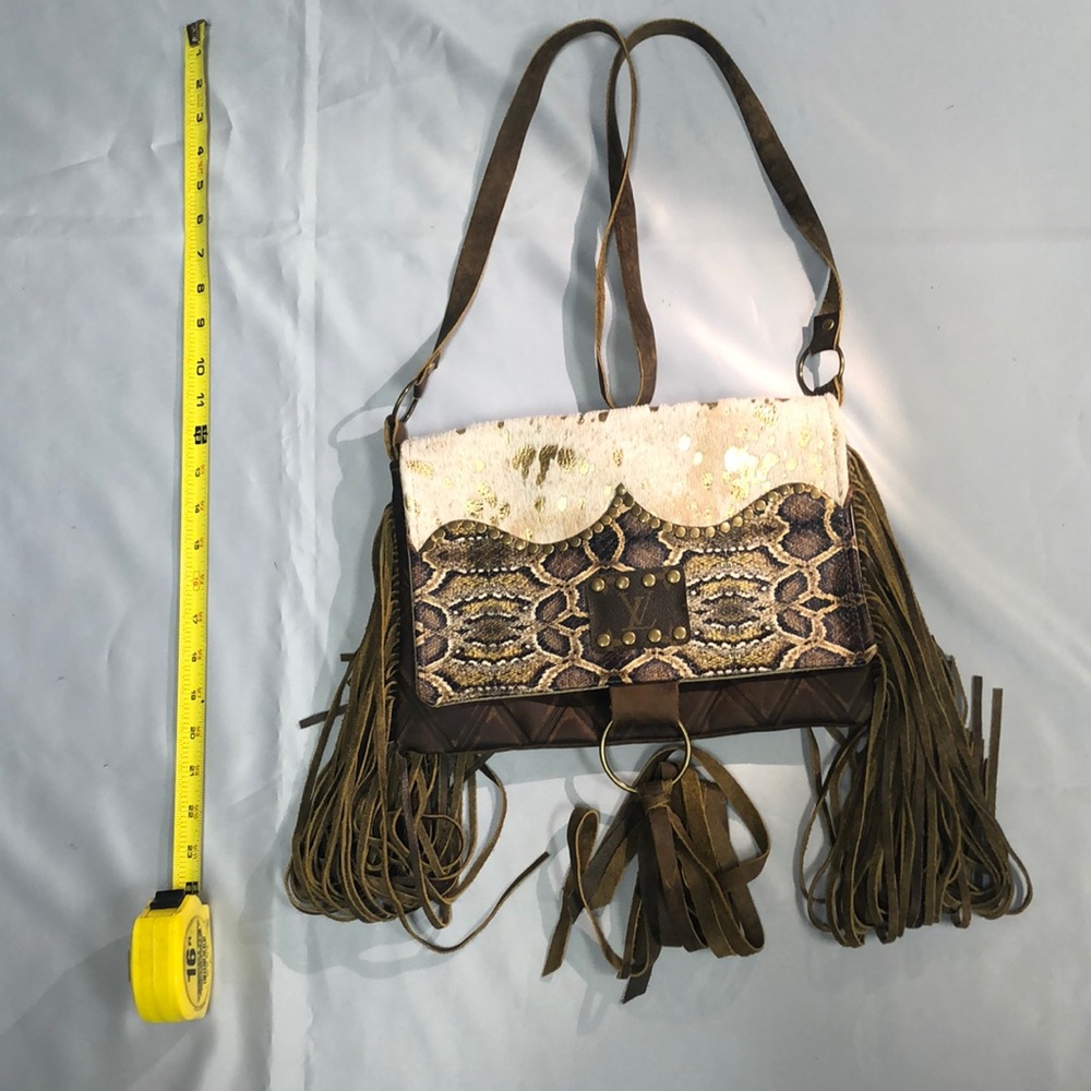 Up-cycled Louis Vuitton satchel